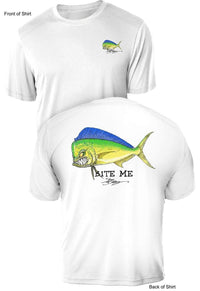 Bite Me Mahi- UV Sun Protection Shirt - 100% Polyester - Short Sleeve UPF 50