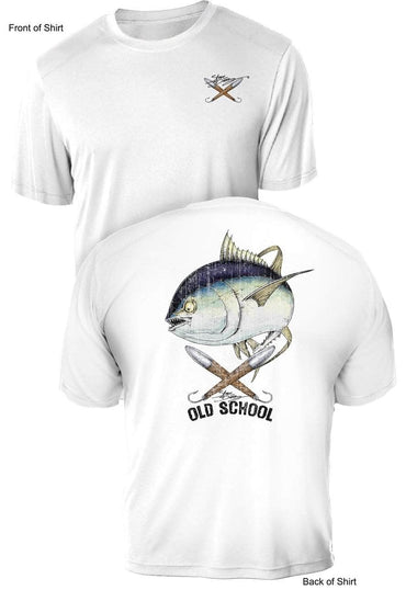 Old School Tuna- UV Sun Protection Shirt - 100% Polyester - Short Sleeve UPF 50
