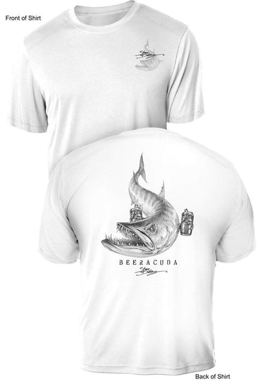 Beeracuda- UV Sun Protection Shirt - 100% Polyester - Short Sleeve UPF 50