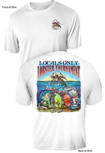 Locals Only Lobster- UV Sun Protection Shirt - 100% Polyester - Short Sleeve UPF 50