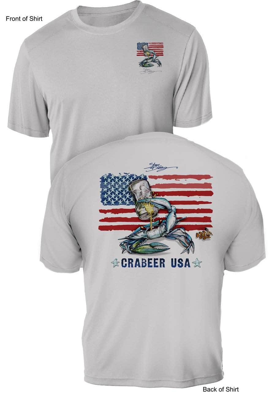 Crabeer USA- UV Sun Protection Shirt - 100% Polyester - Short Sleeve UPF 50