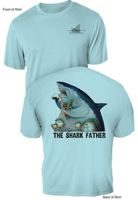 The Shark Father- UV Sun Protection Shirt - 100% Polyester - Short Sleeve UPF 50
