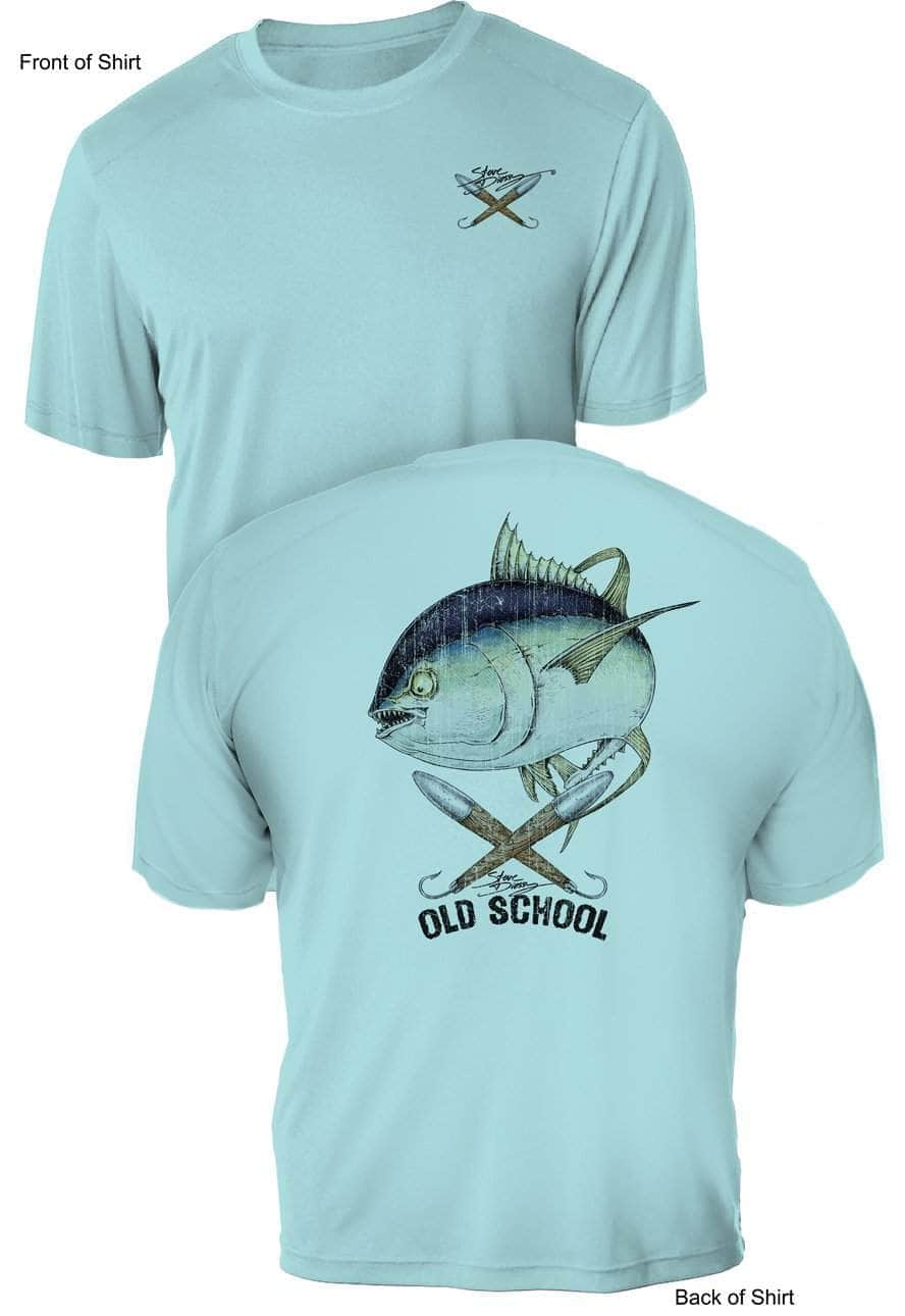 Old School Tuna- UV Sun Protection Shirt - 100% Polyester - Short Sleeve UPF 50