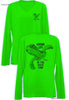 Slow Lane Turtle B&W- Ladies Long Sleeve V-Neck-100% Polyester