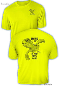 Slow Lane Turtle B&W- UV Sun Protection Shirt - 100% Polyester - Short Sleeve UPF 50